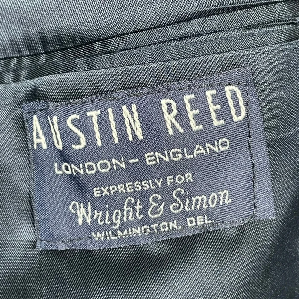 Austin Reed Blazer Mens 44R Blue Glen Plaid Wool Sport Coat USA Wright & Simon